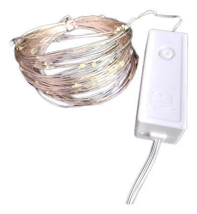 Luces Navideña Alambrada Blanco X 100 Bombillos Micro Led