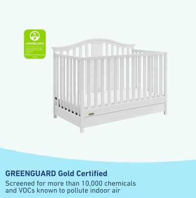 Cuna Convertible 4 En 1 Color Blanco Con Gaveta
