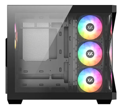 Chasis Gamer Xyz Qubex Black | Argb | Atx | 4 Fans | Type C Negro