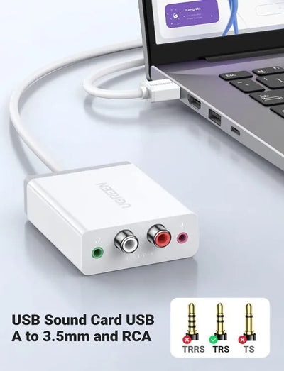 Adaptador De Audio De Tarjeta De Sonido, Ugreen