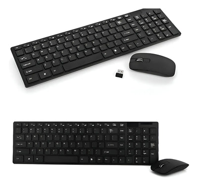 Combo Teclado Mouse Inalambrico Con Receptor 2.4g K-06 Kit Color Del Mouse Negro Color Del Teclado Negro