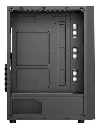 Chasis Gabinete Caja Gamer Iceberg Flux Elite + 1 Ventilador Negro