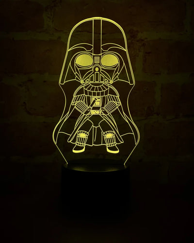 Lámpara De Noche 3d Darth Vader Star Wars Holograma Regalo - Negro