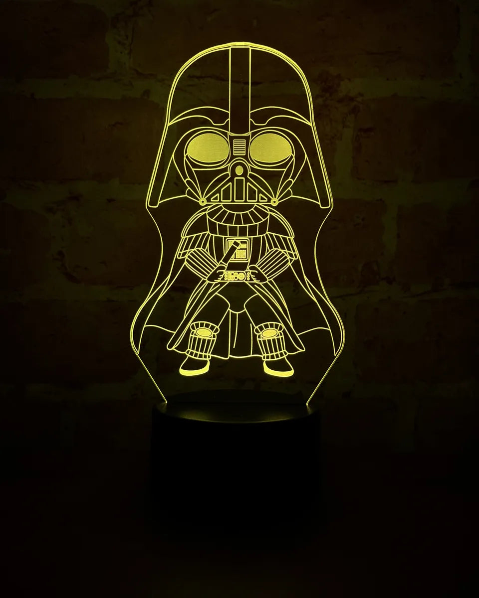 Lámpara De Noche 3d Darth Vader Star Wars Holograma Regalo - Negro