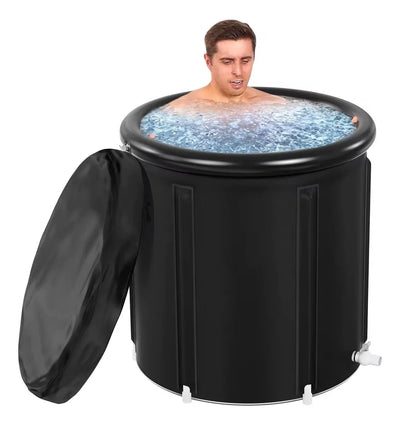 Bañera Tina De Hielo Portatil Recuperación Terapia Deportiva Negro