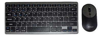 Kit De Teclado Y Mouse Inalámbrico De 2.4 Ghz Para Pc Tablet Mouse Gris Teclado Negro