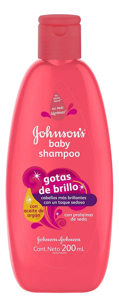 Shampoo Johnson's Baby Gotas de Brillo de aceite de argán en botella de 200mL por 1 unidad