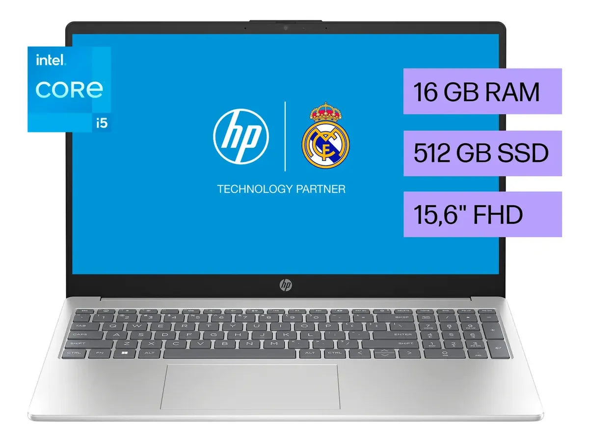 Portátil Intel Core i5, 16 GB, 512 GB SSD, 15.6 Color Plateado. 15-fd0030la