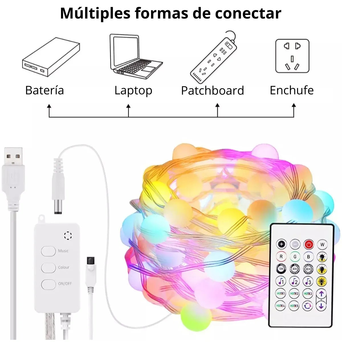 Luces Led Navideñas Efecto Arcoíris Decoración Hogar Habitación Navidad Control App Bt 10 Metros 66 Luces Marca Dosyu Modelo Bsl10