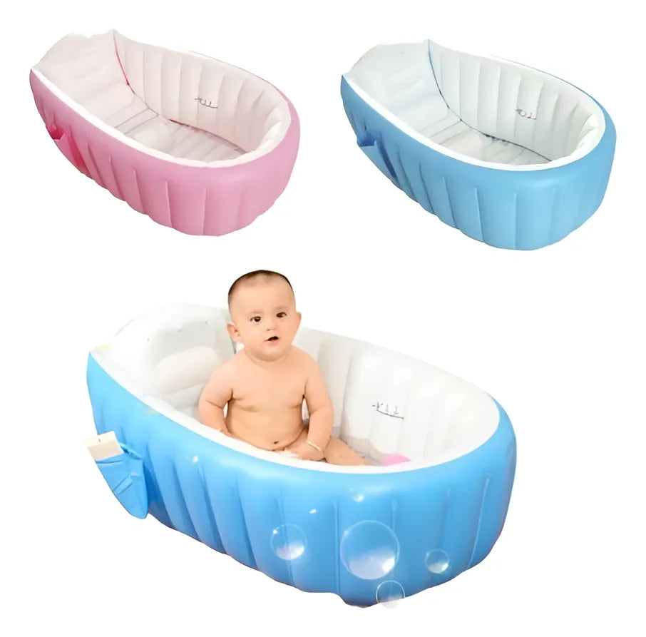 Bañera Tina Piscina Inflable Para Bebés Rosa-azul Lisa