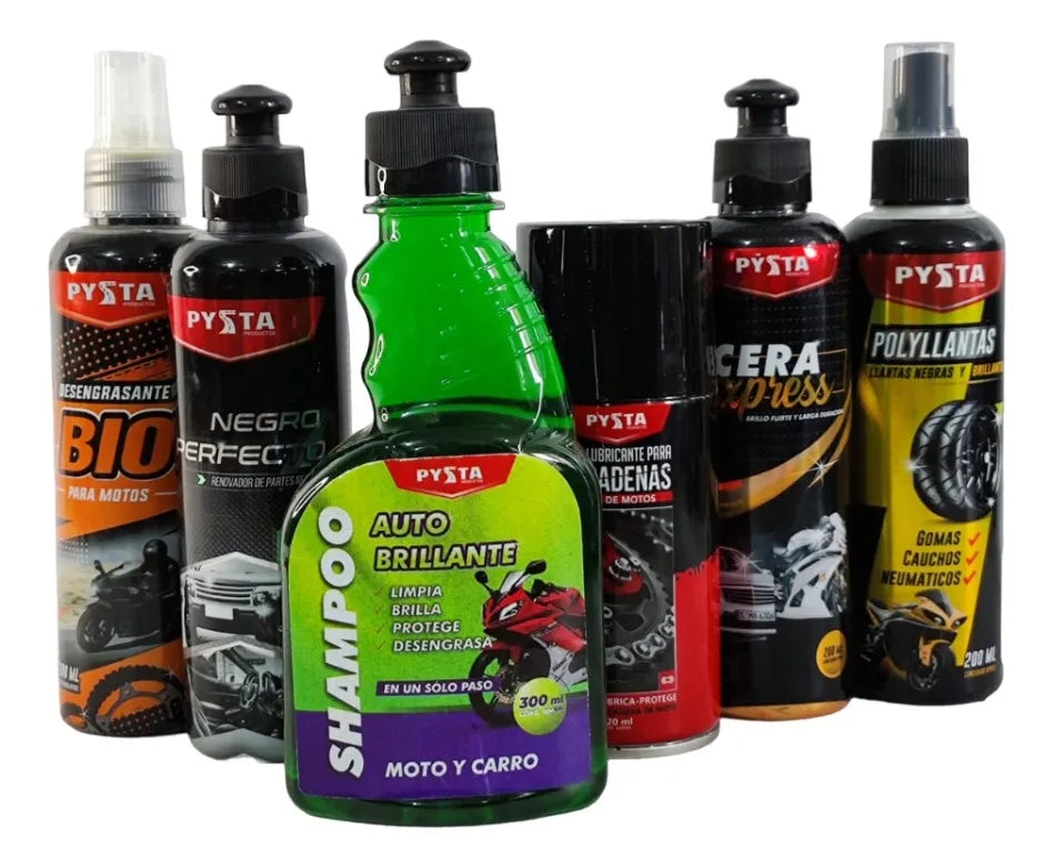 Kit Cuidado Motos Desengrasante Lubricante Shampoo