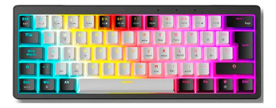 Teclado Gamer Mecánico Zifriend Ag61 Español Black Switches Retroiluminado Rainbow 62 Teclas 60% Compacto Interruptores Intercambiables En Caliente Hot Swap
