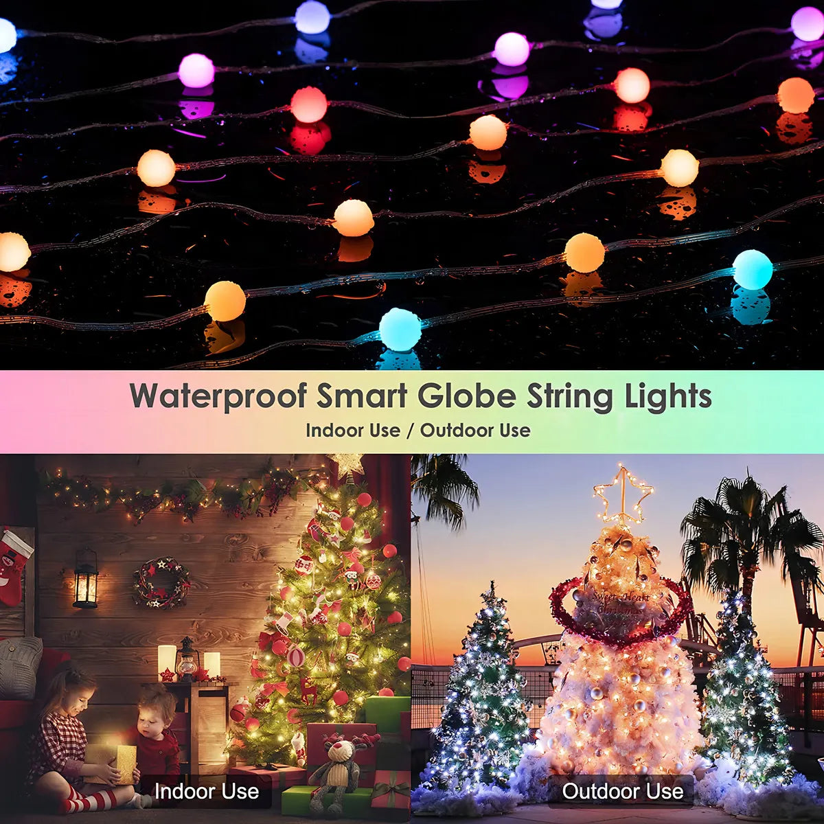 Luces Led Navideñas Efecto Arcoíris Decoración Hogar Habitación Navidad Control App Bt 10 Metros 66 Luces Marca Dosyu Modelo Bsl10