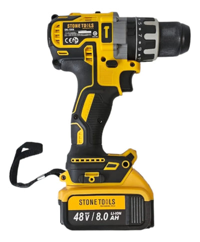 Taladro Percutor Inalámbrico 13mm 48v Brushless + Accesorios Amarillo 50/60
