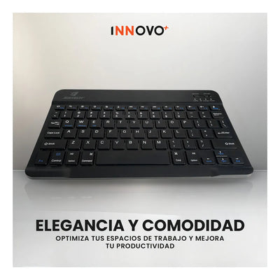 Teclado Inalambrico 3 En 1 Jertech Inn Receptor Usb Mouse Soporte Tablet O Celular Portatil