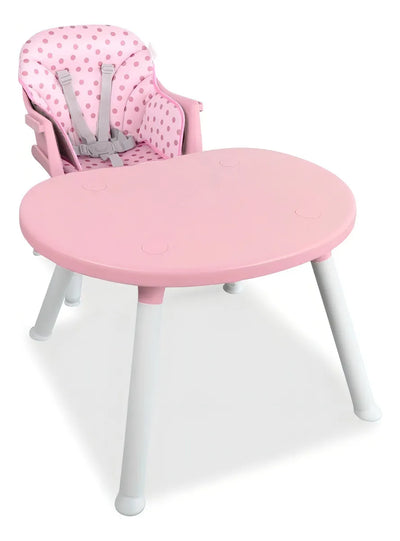 Silla Comedor Bebe 2 En 1 BEBESIT Comedor Escritorio con alcolchado Color Rosado