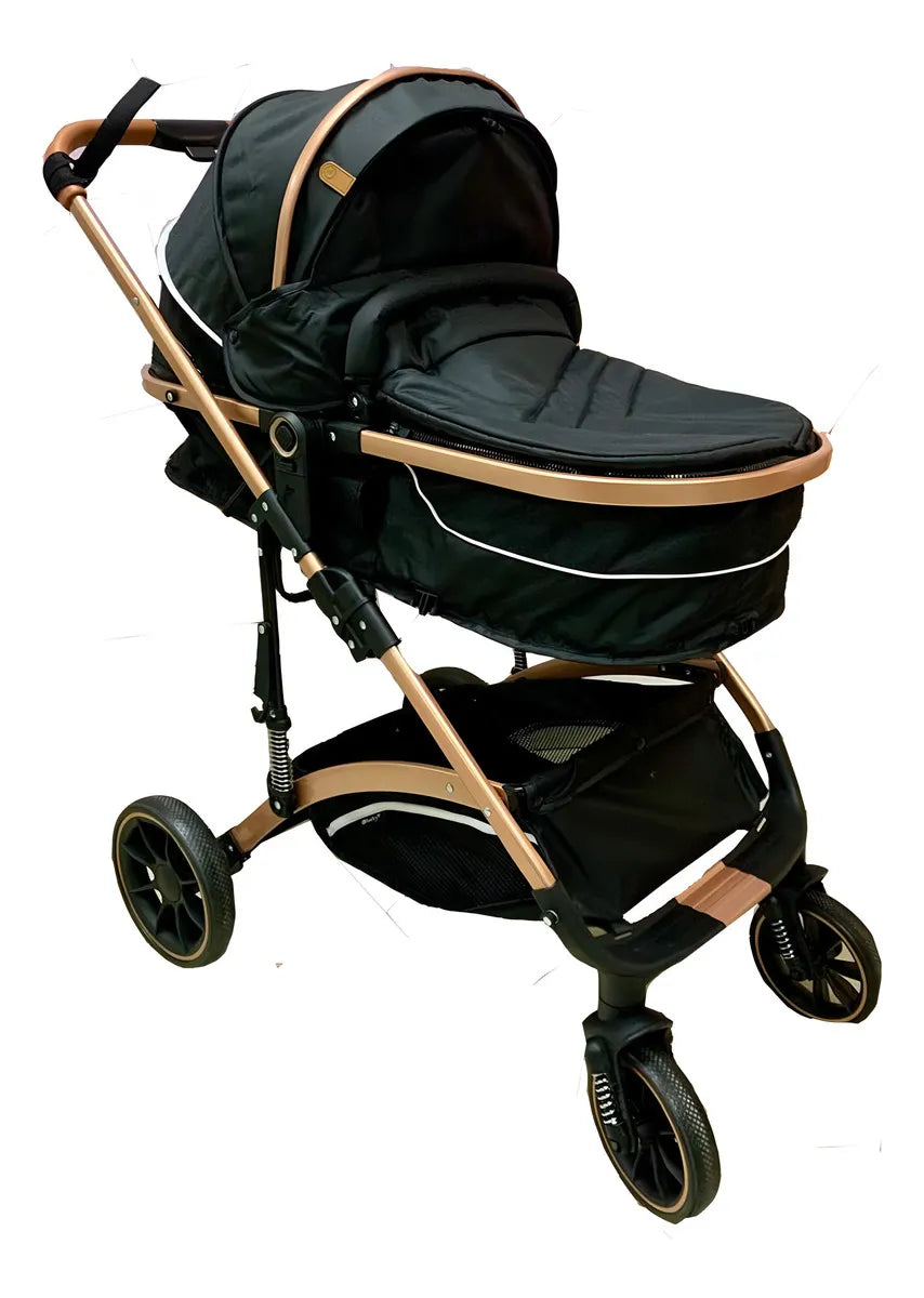 Coche Moisés Para Bebe Lujo 0 A 4 Años Ultra Liviano Color Azul - Negro Chasis 7622201720063