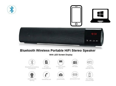 Barra Sonido Bluetooth Parlante 40cm Recargable Usb Fm Led Varios