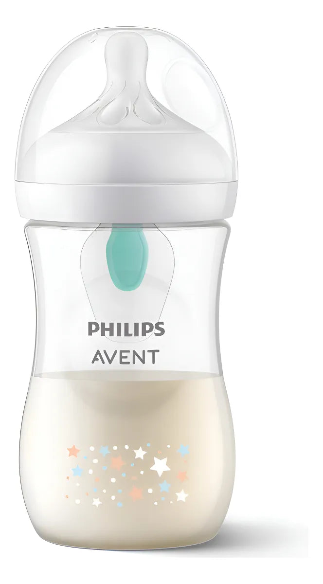 Tetero Con Diseño Natural Biberon 9 Onzas Airfree Avent Blanco Osos