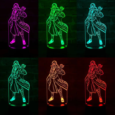 Lámpara Led Naruto Itachi Uchiha Decoración Regalo Holograma - Negra