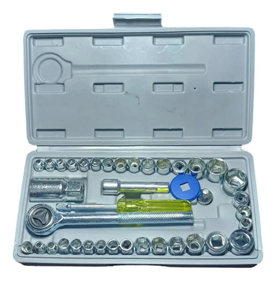 Taladro Percutor Inalámbrico De 18v + Juego De Rache - Azul