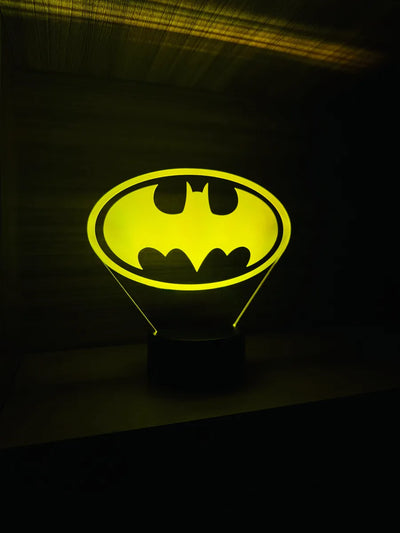 Lámpara De Noche Led Logo Batman Holograma Decoración Regalo Negra