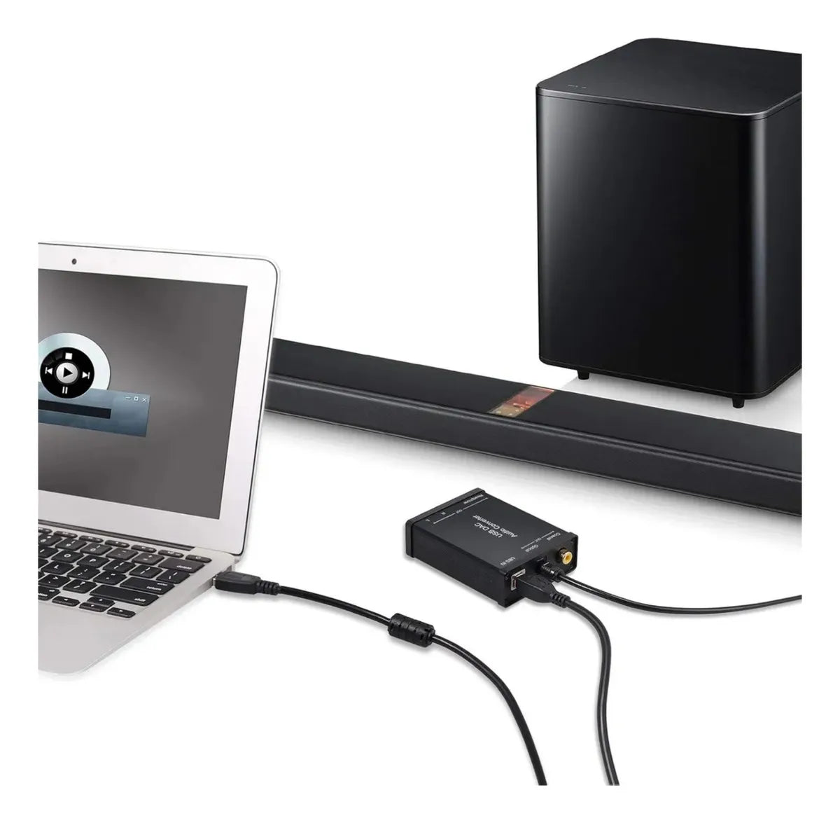 Tarjeta De Audio Sonido Usb Dac A Optico Coaxial Rca Jk3.5mm