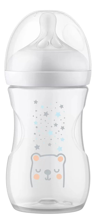 Tetero Con Diseño Natural Biberon 9 Onzas Airfree Avent Blanco Osos