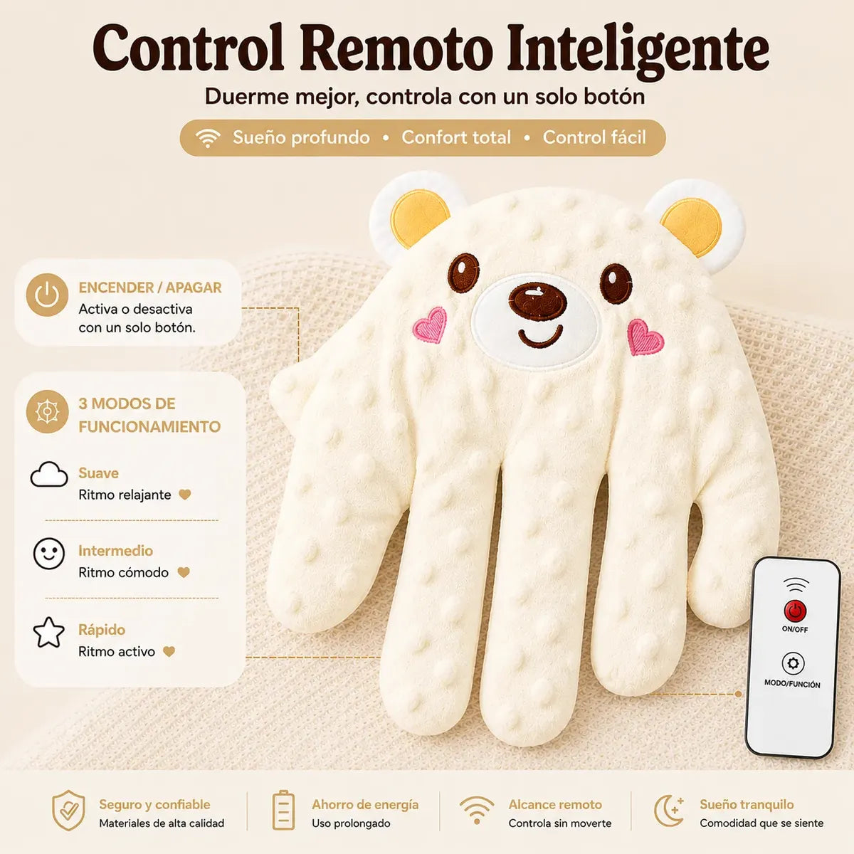 Almohada Palmaditas Bebé Recargable Control Remoto