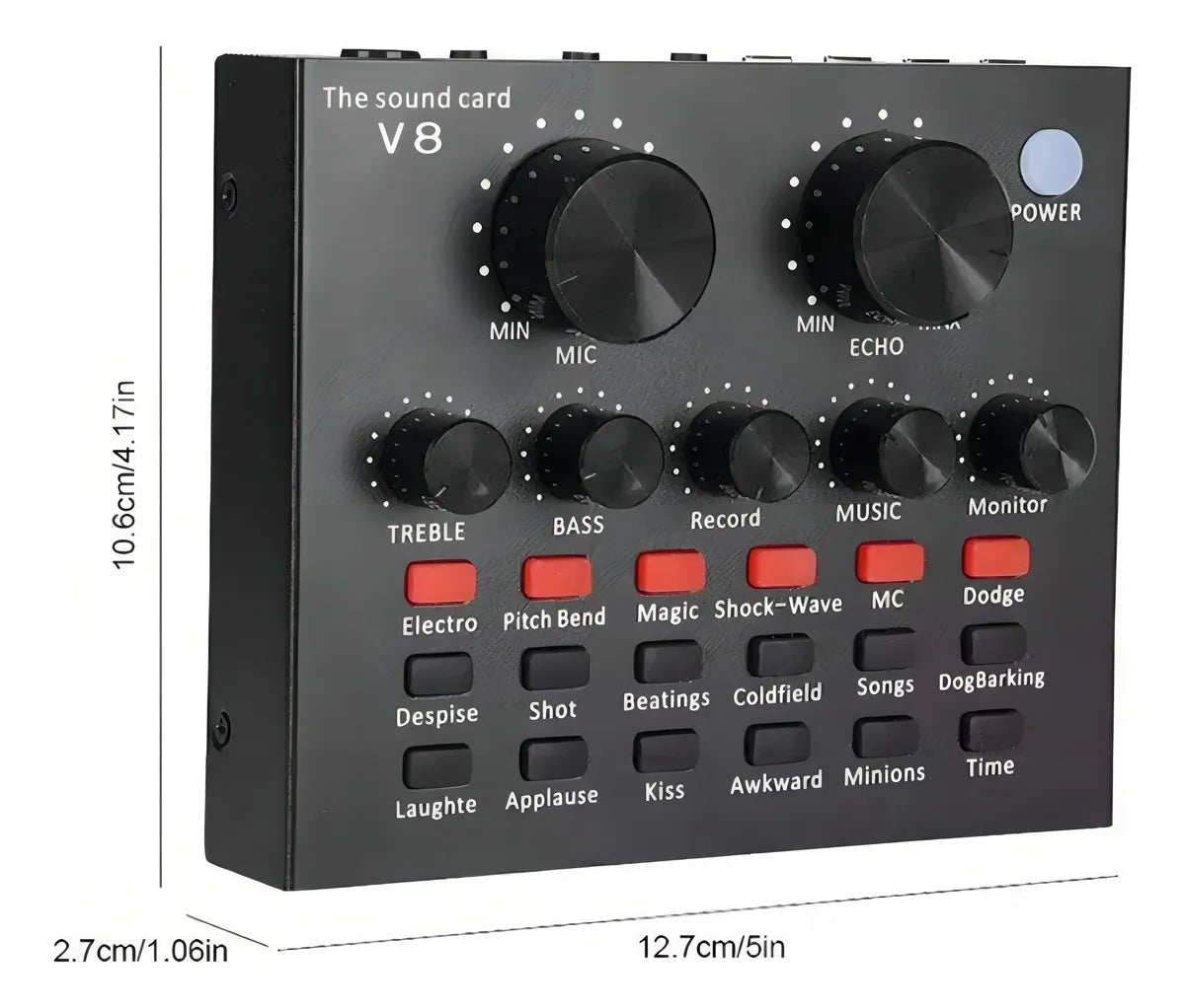 Interfaz de audio Live Sound Card V8 negra
