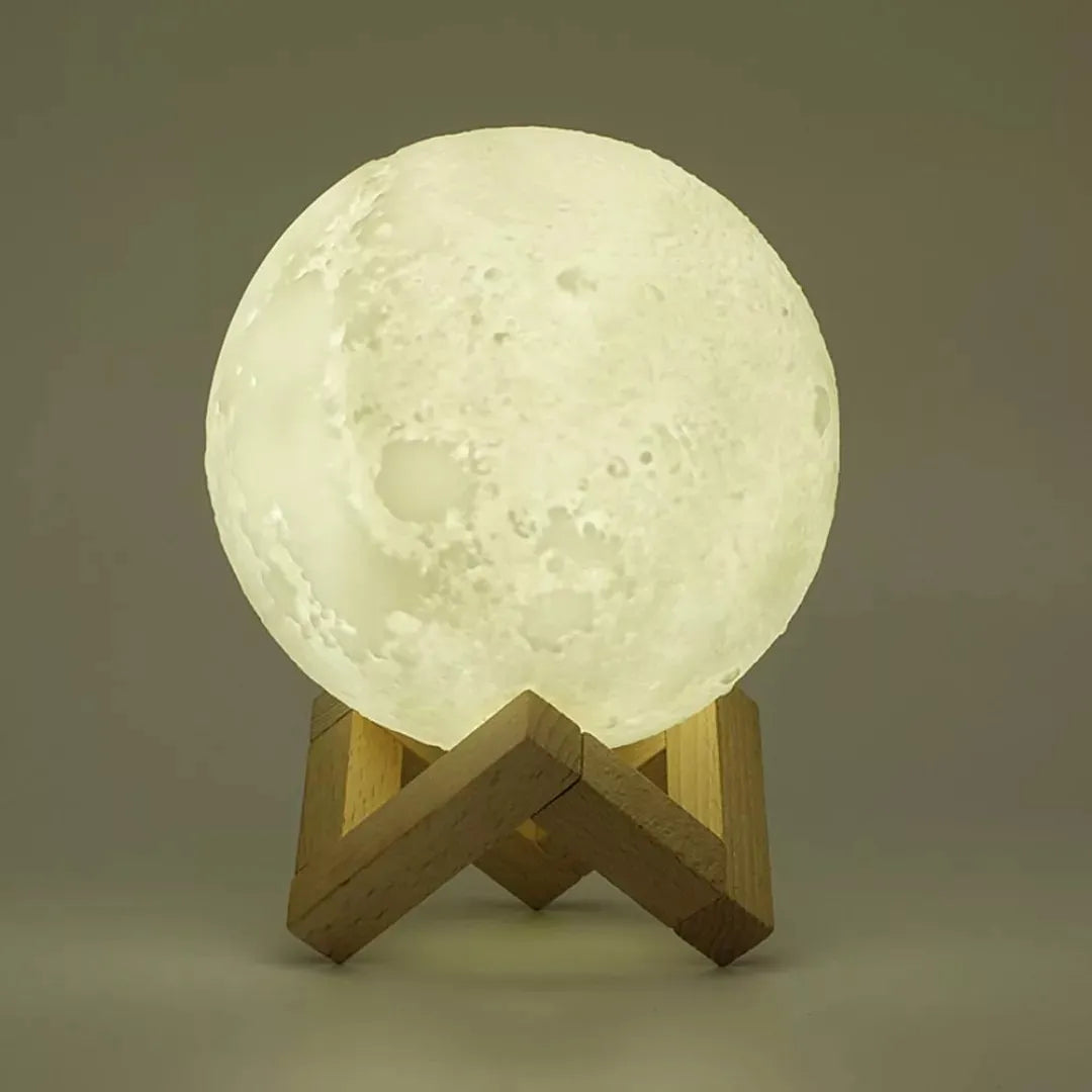 Difusor Lampara Humidificadora Luna 3d + Esencia - Blanco