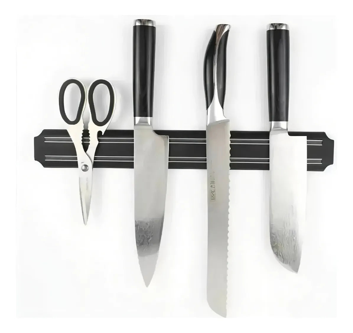 Soporte Riel Barra Magnética Porta Cuchillos Herramienta Color Negra 38cm