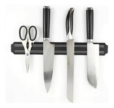 Soporte Riel Barra Magnética Porta Cuchillos Herramienta Color Negra 38cm