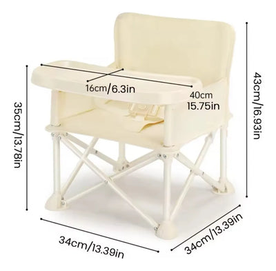 Silla Plegable Para Bebe Portatil Con Bandeja - Comedor Silla Bebe Rosa