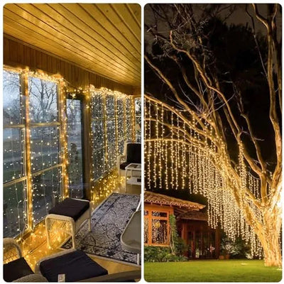 900led Luces De Cortina Navideñas Para Exteriores, 9.5x29.5f