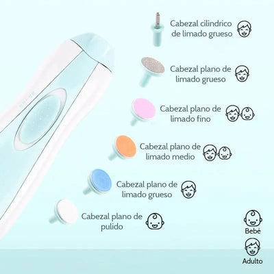 Lima De Uñas Para Bebes Con Lijas Intercambiables Azul Y Rosado