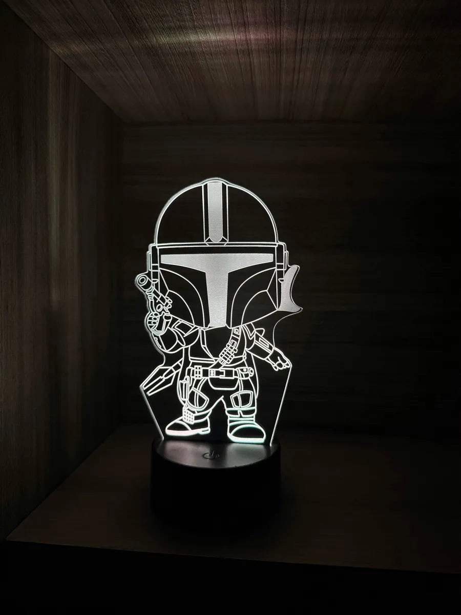Lámpara De Noche Led The Mandalorian Decoración Regalo Negra