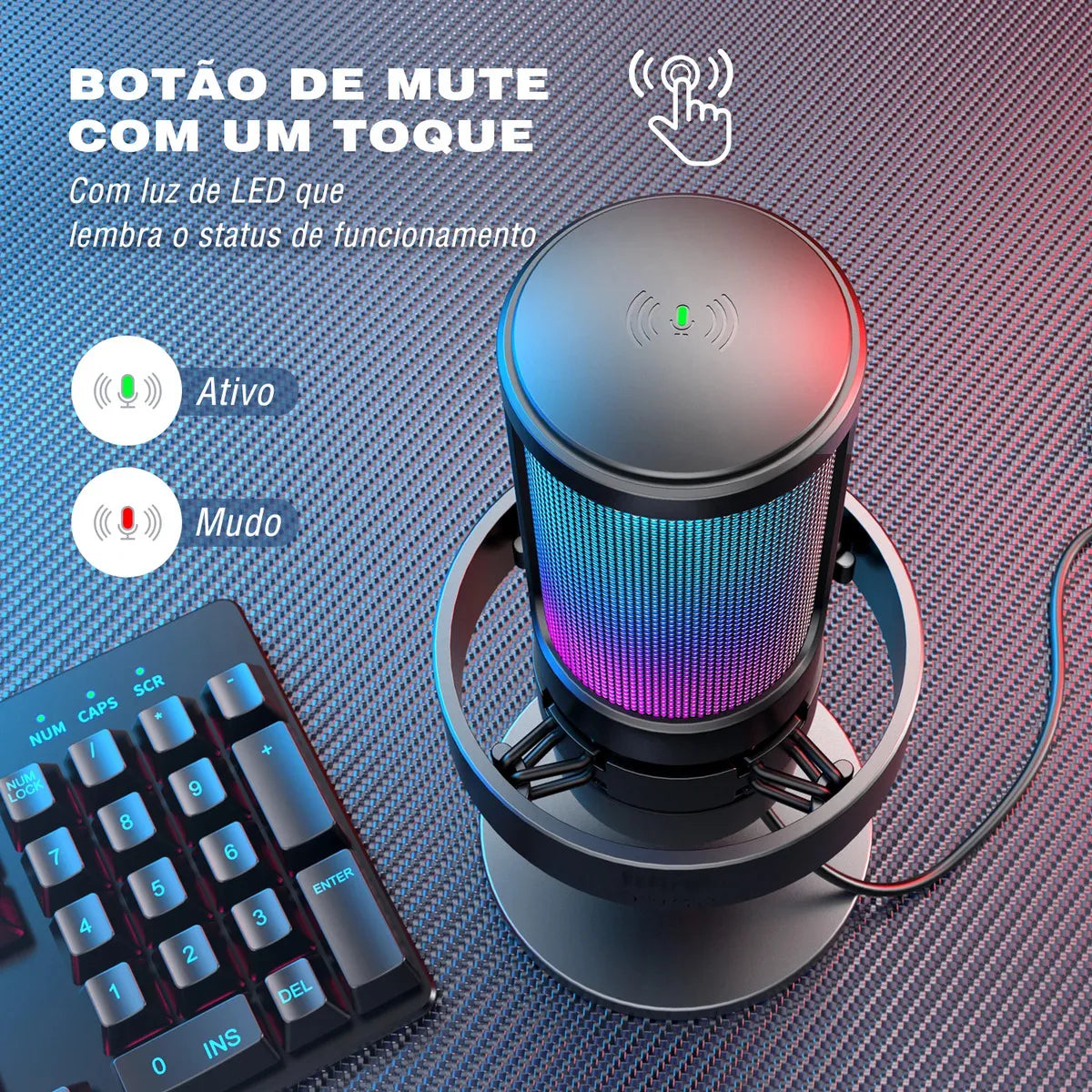 Micrófono dinámico Fifine A8 Gamer modelo color negro