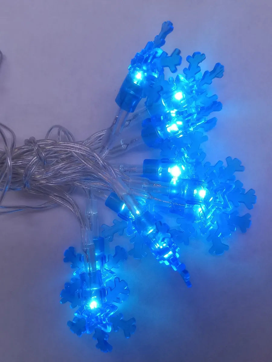 Guirnalda 10 Led 1.20mt Luz Calida Blanca Pilas Aa Cadena Blanco