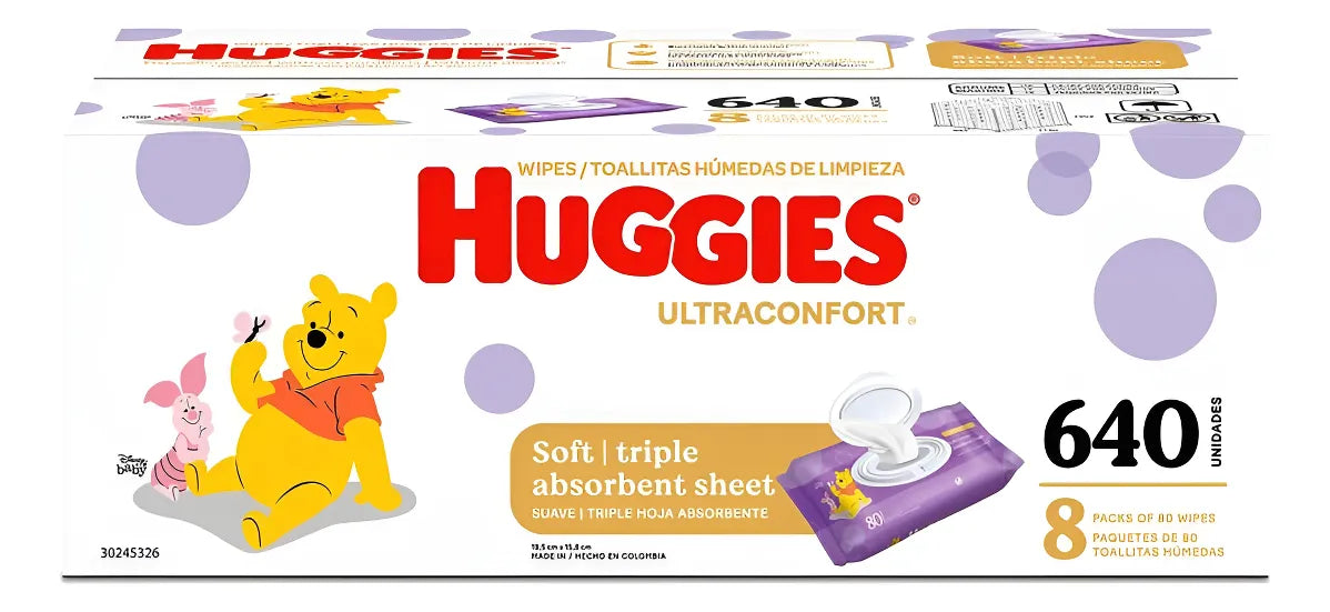 Huggies Toallitas Húmedas Ultraconfort Para Bebé 8 Paquetes