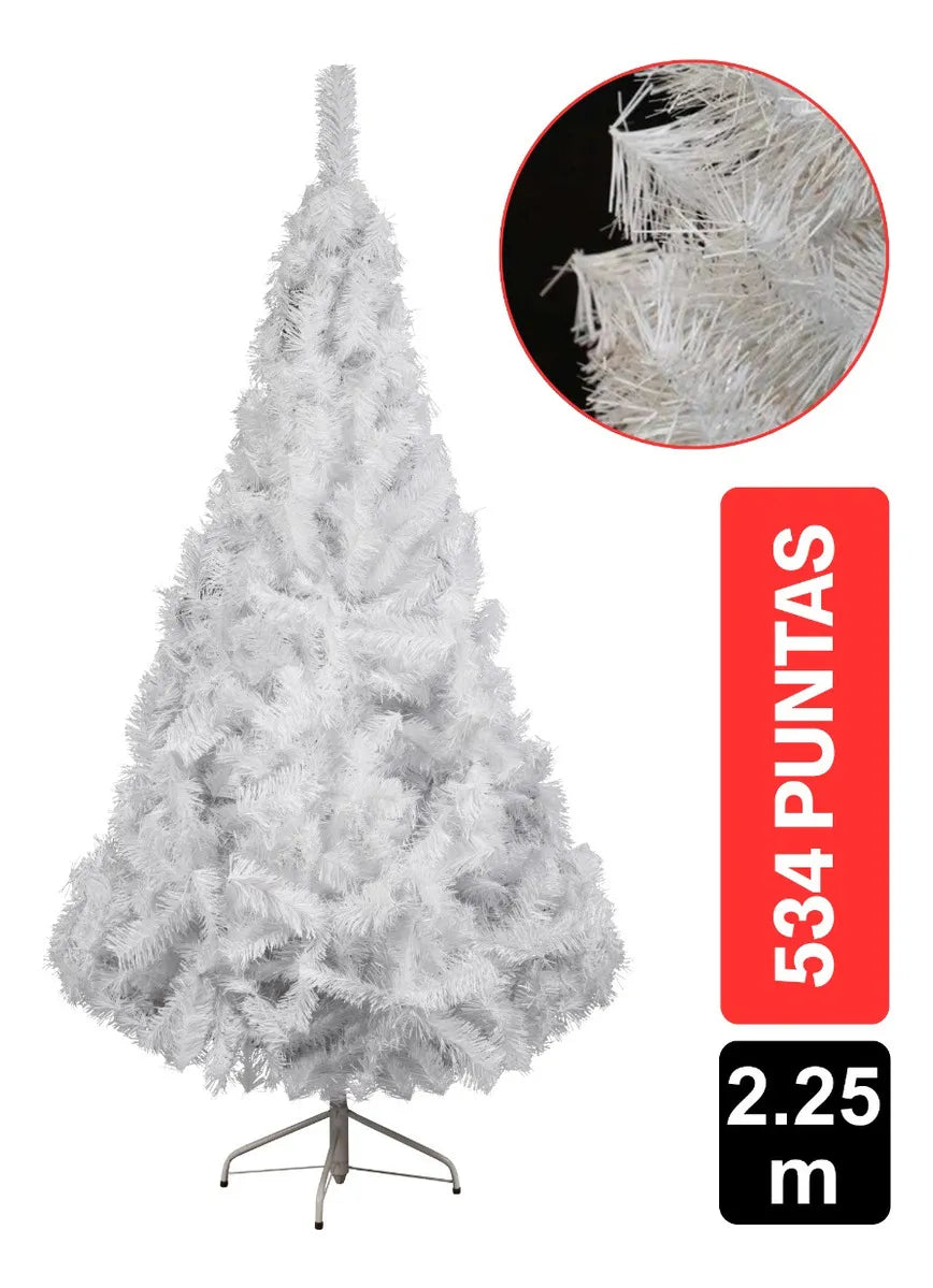 Arbol De Navidad Siberiano 2.25m 534 Puntas Gio Home Pino Navideño Look Natural Base Metalica Artificial Para Decoracion Con Bolas Adornos Extension Cintas Bombillos Botas Campanas Luces Estrella Noel