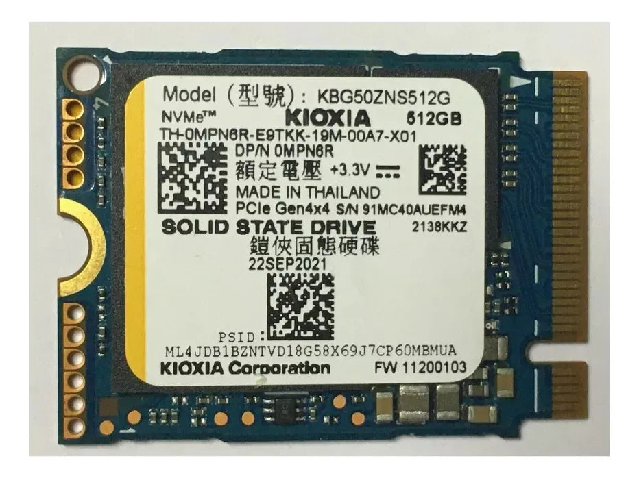 Unidad De Estado Sólido Kioxia De 512gb M.2 2230 Oen Azul