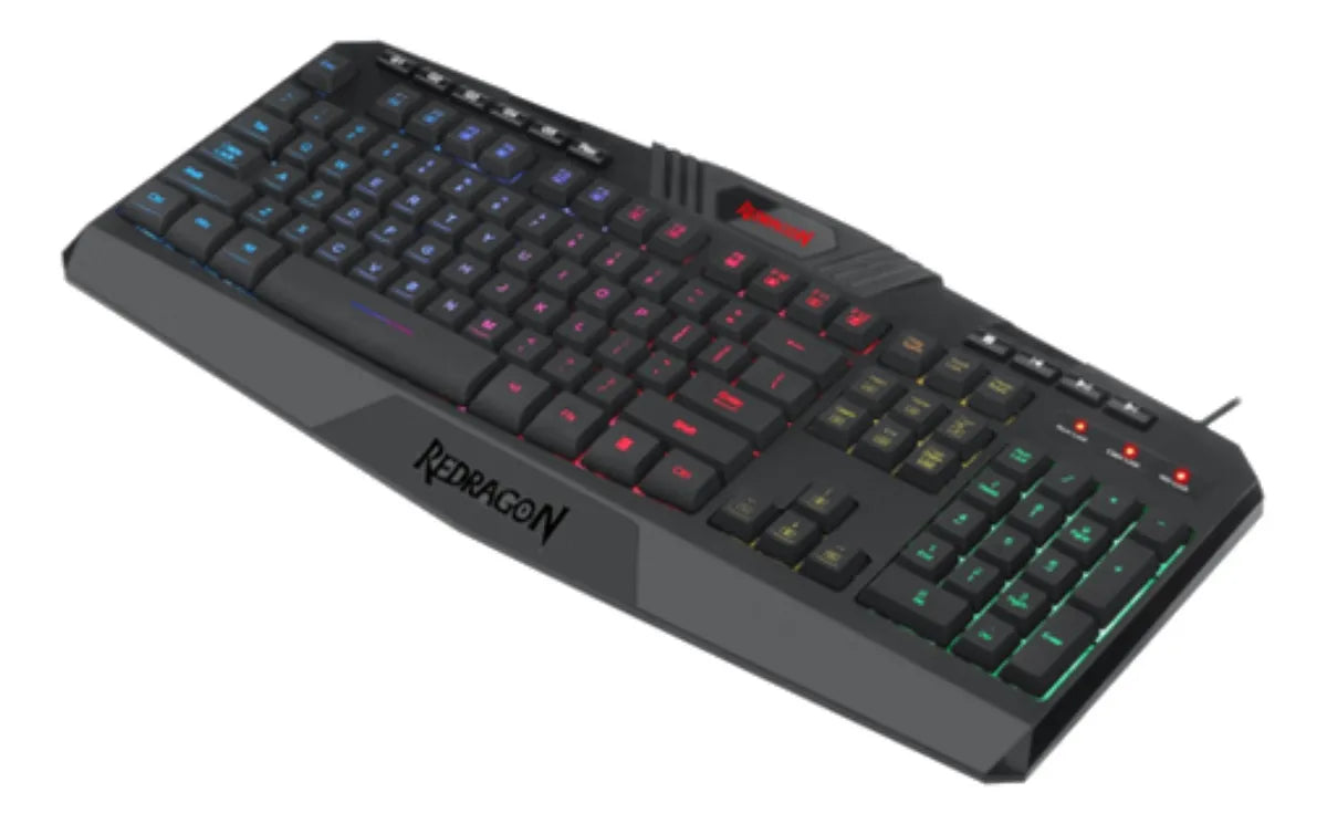 Teclado gamer Redragon Harpe Pro K503A RGB QWERTY español color negro con luz RGB