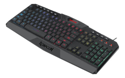 Teclado gamer Redragon Harpe Pro K503A RGB QWERTY español color negro con luz RGB