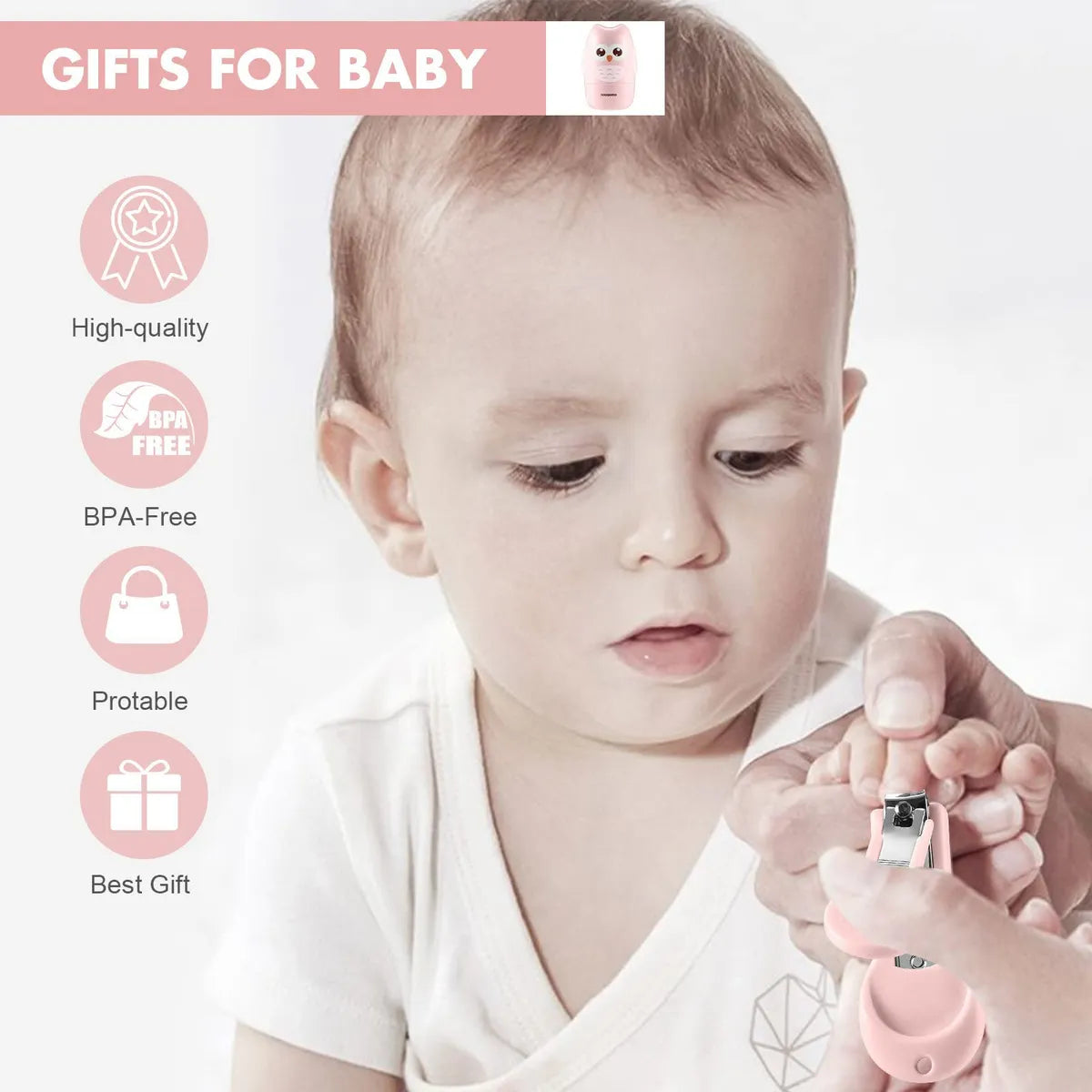 Doogaxoo Cortaunas Para Bebe, Kit De Unas Seguro 4 En 1 Con