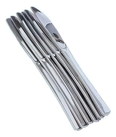 Cuchillos Desechable De Lujo Pack X 24 Y A Color Plateado