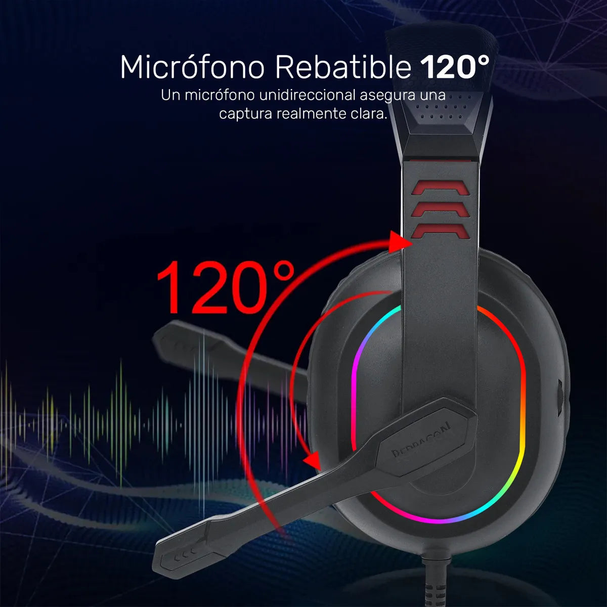 Audifonos Gamer Redragon Ares H120 Rgb, Conector 3.5, Negro