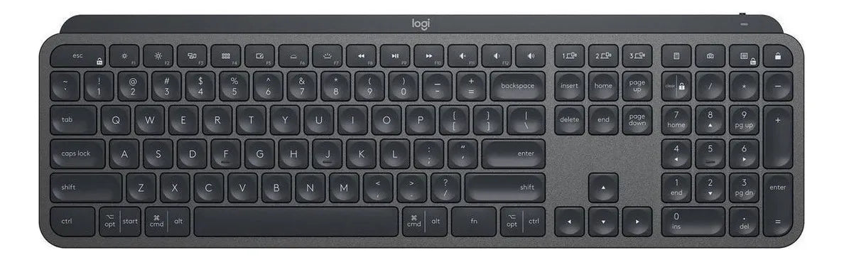 Teclado Logitech Master Series QWERTY Membrana inglés US color grafito con luz blanca
