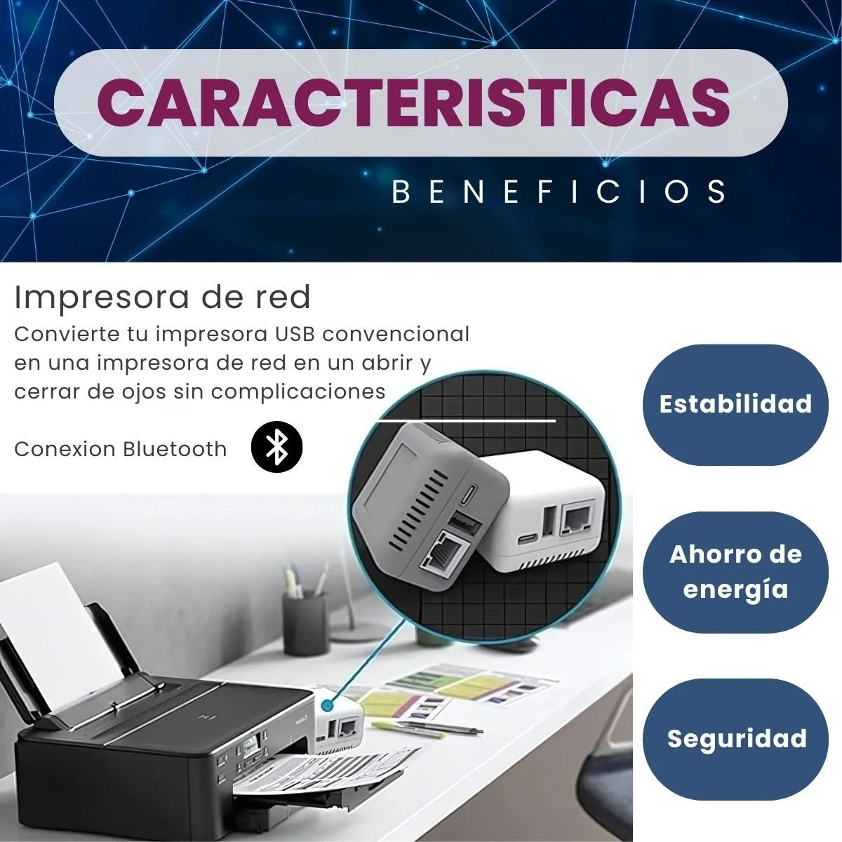 Servidor Impresion Red Conexion Usb Adaptador Np330
