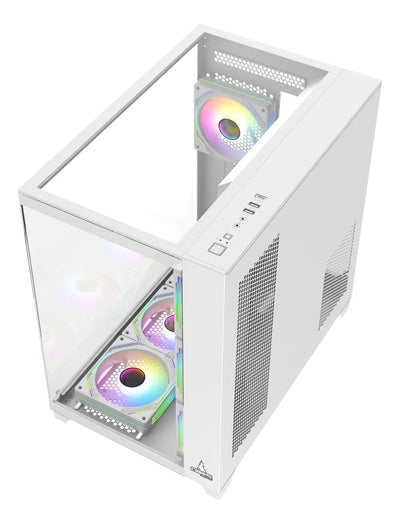 Chasis Gabinete Gamer Crystal Cube Xl Blanco X7 Fan Argb